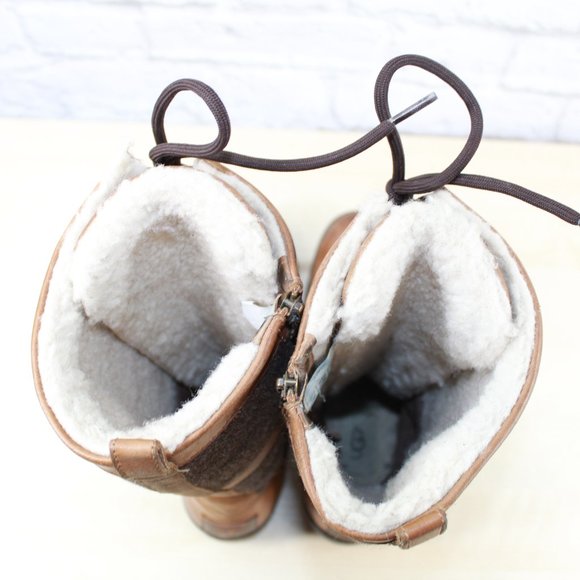 UGG Australia Elvia Waterproof Leather Wool Boots - Picture 7 of 9